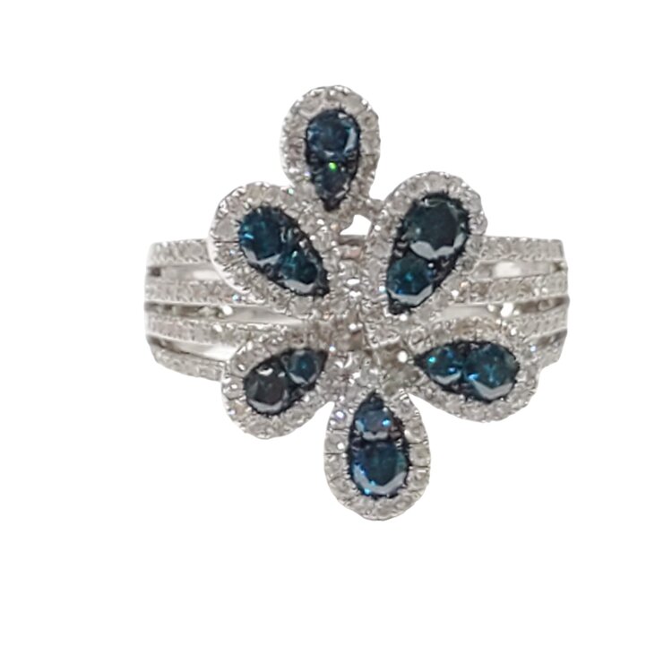 (R) 14K 1.13TDW BL AND WHT DIA