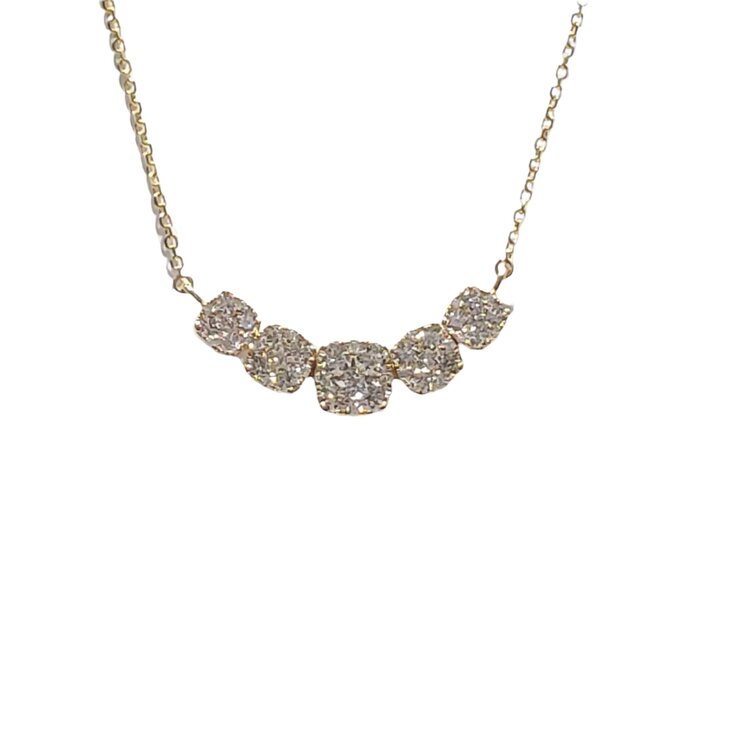 M(Y) 14K 1.04TDW CLUSTER NECKLACE