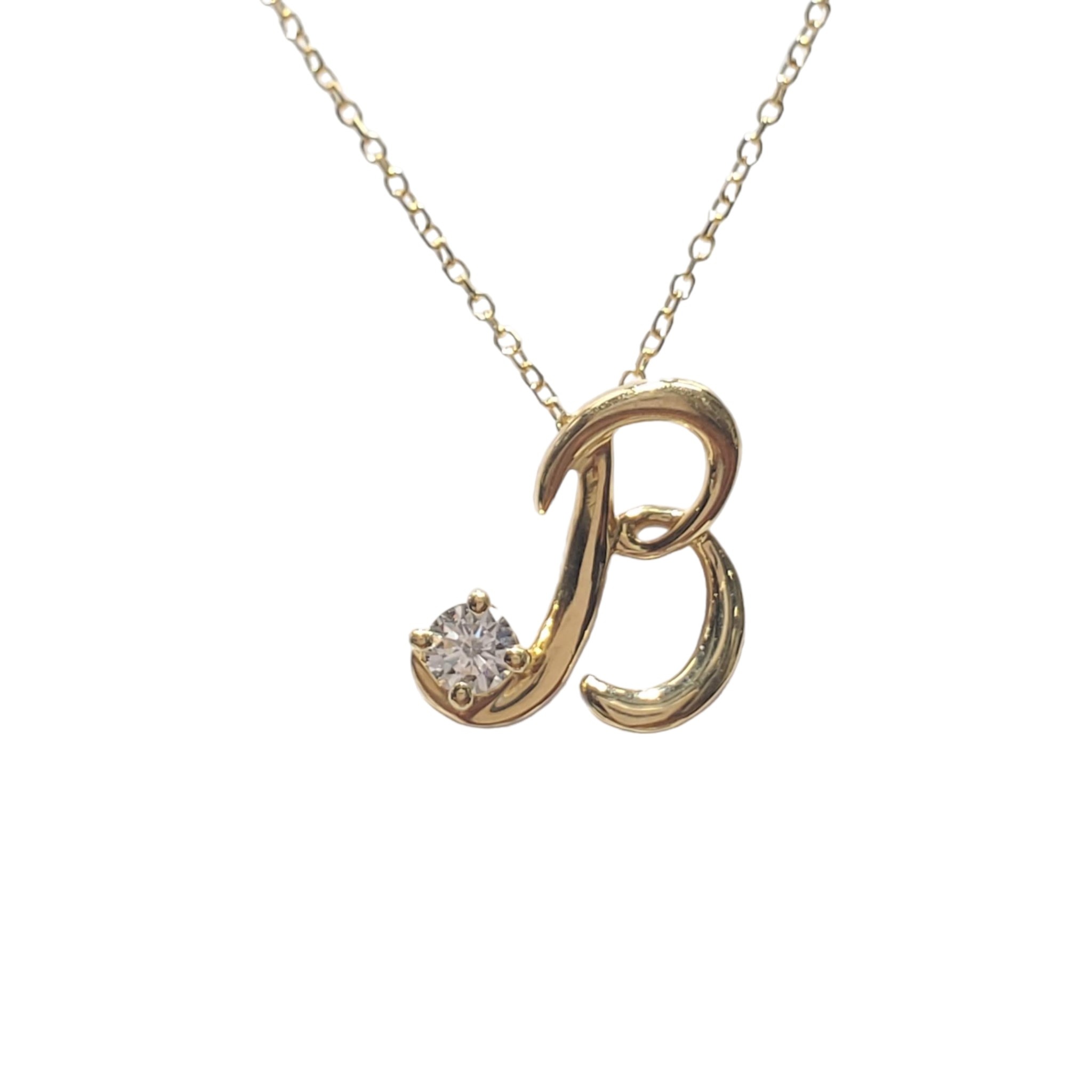 RCB10908-18 14K Gold Large Initial B Necklace | Royal Chain Group