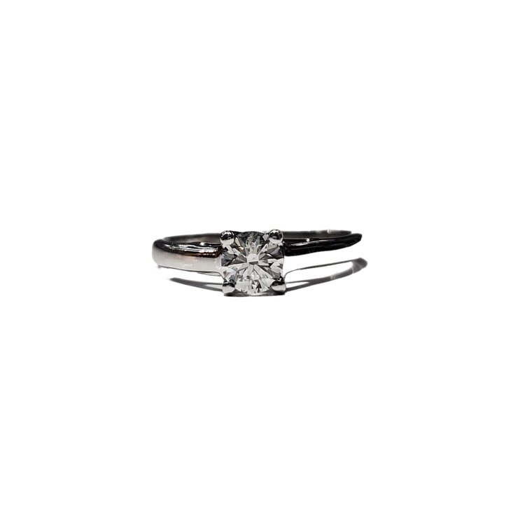 (Y) 14K .45CT SI2 F , 14K WHITE GOLD ROUND DIAMOND SOLITAIRE BRIDAL RING