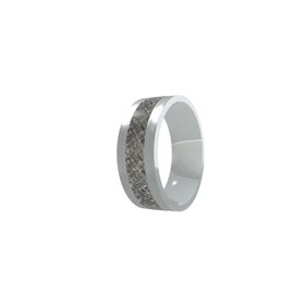 Heavy Stone (R) 8MM CO HAMMERED/METEORITE INLAY