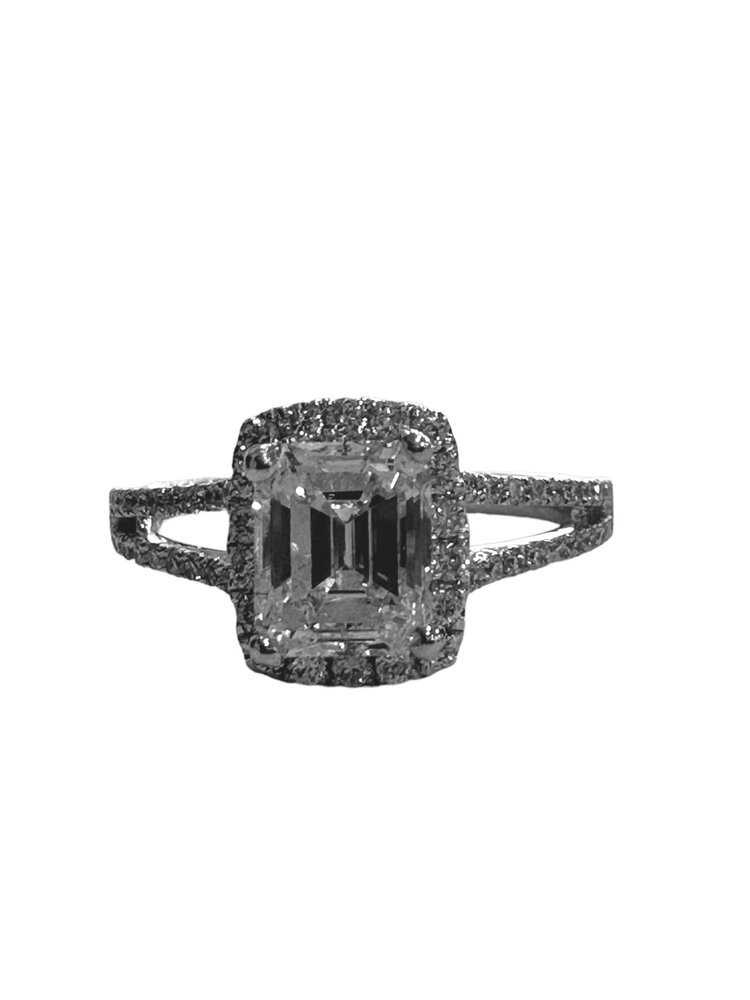 (R) 14K GIA 1.21CT SI2 I .40CT SPLIT SHANK SETTING
