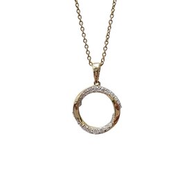 (R) 14KY .17TDW CIRCLE PENDENT