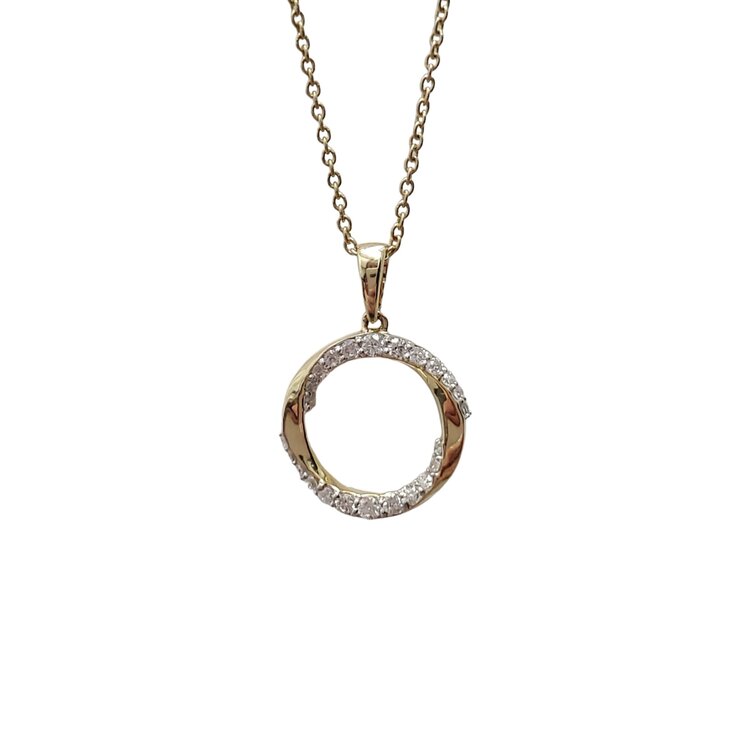 (R) 14KY .17TDW CIRCLE PENDENT
