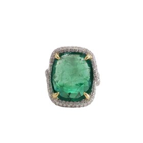 Gemdek M(R) 18K 10.18EM 1.35DIA TWO TONE HALO COCTAIL RING