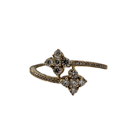 Gordon Brothers Company (X) 14K .32CT SI G  BYPASS YELLOW GOLD FASHION RING WITH 36 ROUND DIAMONDS