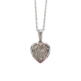 (R) 14K .24CT HEART PENDENT 13 DIAMOND HEART