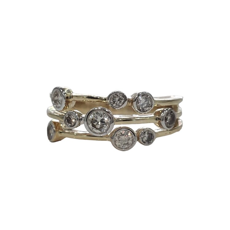 KALLATI M(R) 14KY .58CT BEZEL DIAMOND FASHION RING