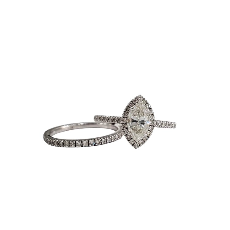 Gemdek M(R) 14K .31CT MQ HALO SET 1.09MTG