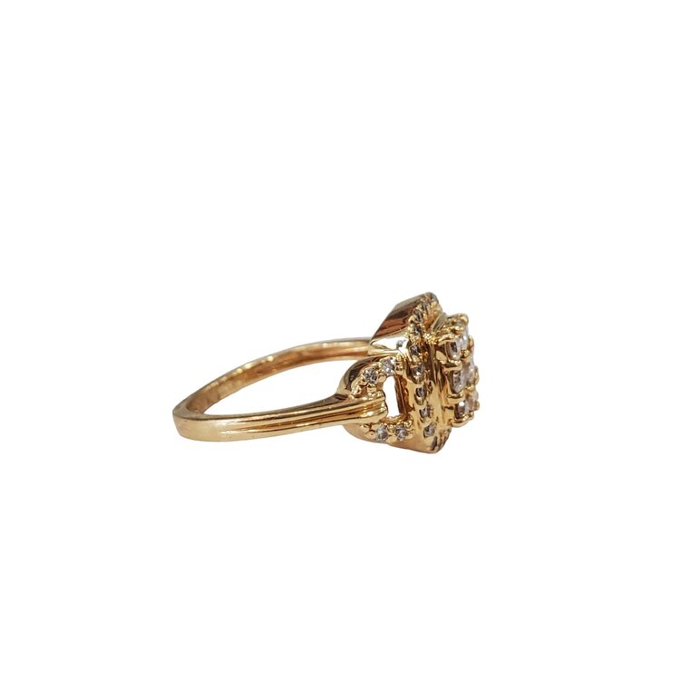 (R) 14K .78CT TDW CLUSTER RING, H VS1-2