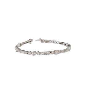 Gemdek M(R) 14KW 2CT TDW 3 STONE BEZEL/PRONG SET FASHION BRACELET