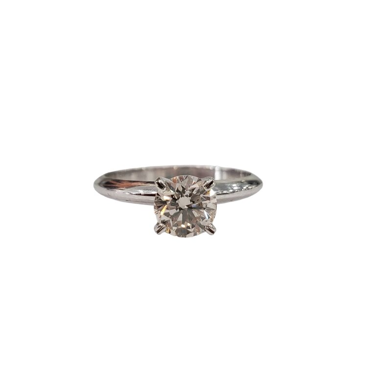 (R) 14KW .71CT J SI2 SOL , 14K WHITE GOLD ROUND DIAMOND SOLITAIRE BRIDAL RING