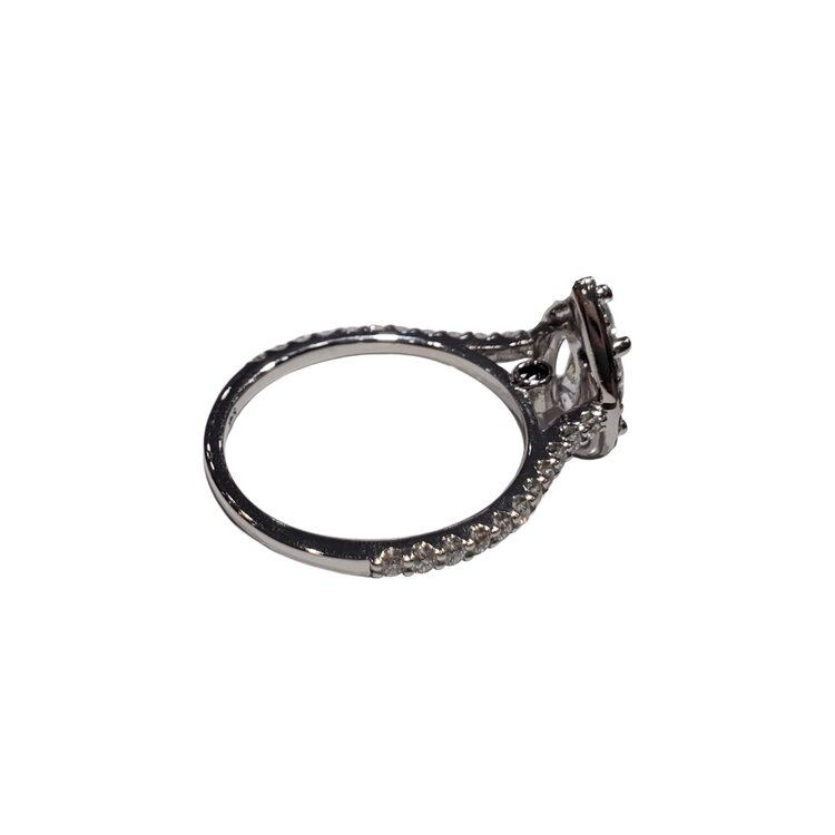 (Y) 14KW .99CT PEAR VS1 G .50CT DIAMOND MOUNTING .02CT PEEK A BOO ALEXANDRITE