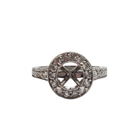 M(R) 18K TT .89CT DIAMOND TWO TONE ENGAGEMENT MOUNTING