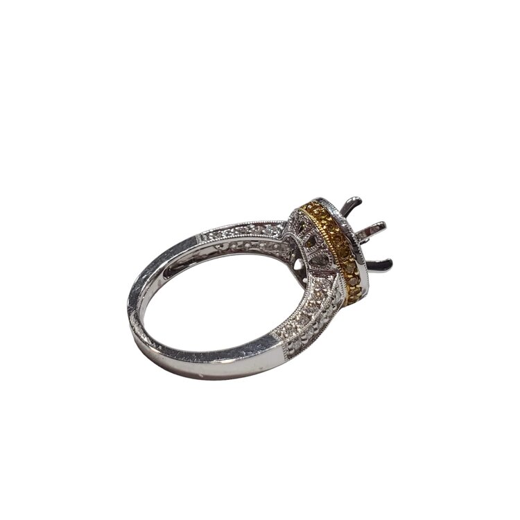 M(R) 18K TT .89CT DIAMOND TWO TONE ENGAGEMENT MOUNTING