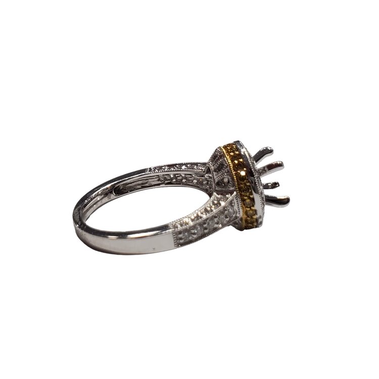 M(R) 18K TT .89CT DIAMOND TWO TONE ENGAGEMENT MOUNTING