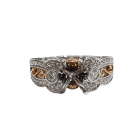 Gemdek M(R)18K TT RG/WG .37CT ENGAGEMENT MOUNTING