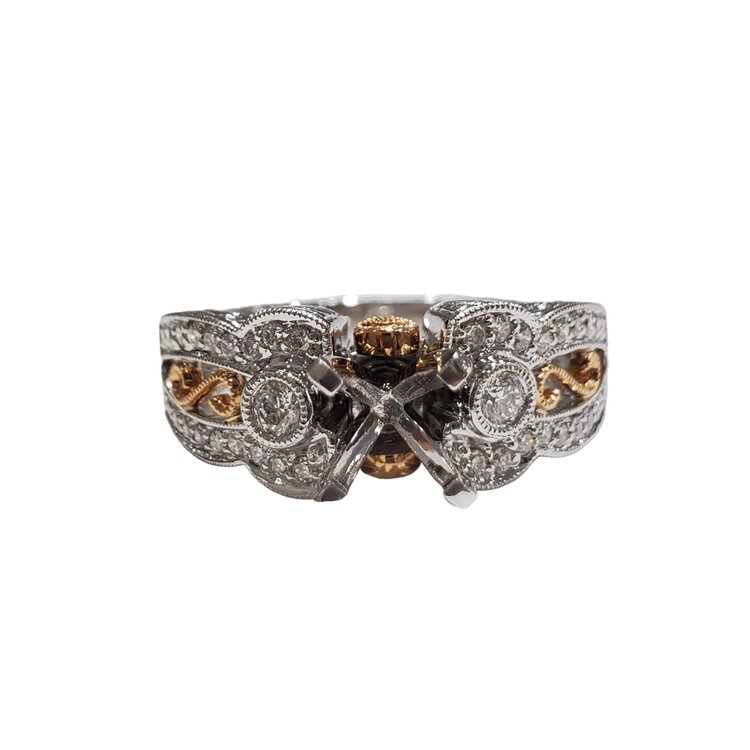 Gemdek M(R)18K TT RG/WG .37CT ENGAGEMENT MOUNTING