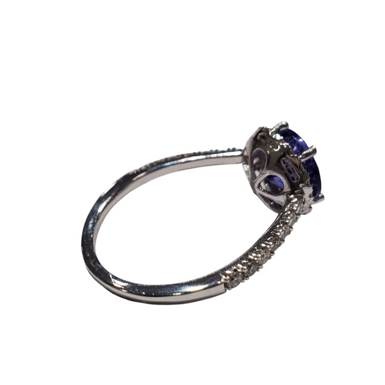KALLATI M(R) 14K 2.00CT TANZ .65CT DIAMOND HALO RING  ,   AAA TANZANITE/ SI DIAMONDS