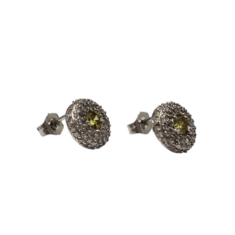 (R)14KW .42CT IY .62CT RB STUD IRRITATED YELLOW MICRO PAVE STUD EARRINGS