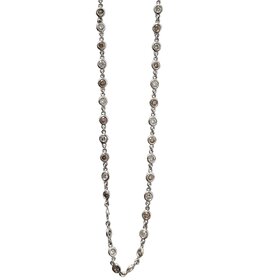 Gemdek M(R) 14K 3.45CT BEZELED WHT/CHOC DIAMOND NECKLACE