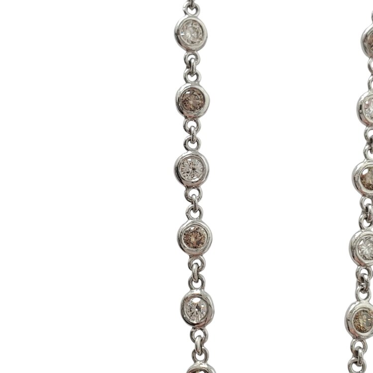 Gemdek M(R) 14K 3.45CT BEZELED WHT/CHOC DIAMOND NECKLACE
