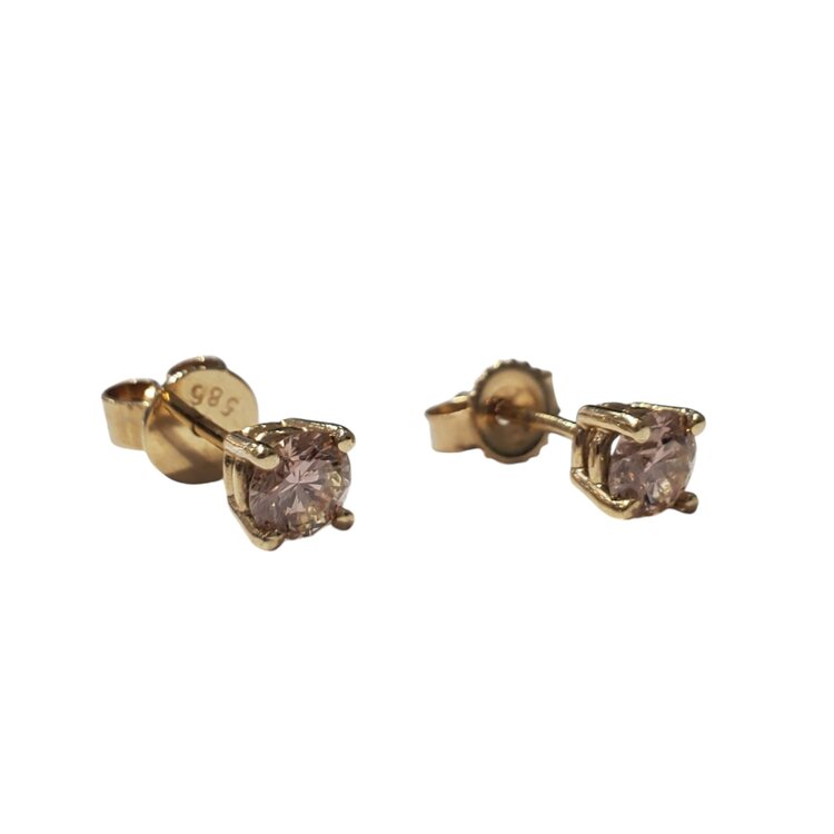 Gemdek M(R) 14KY .50CT PNK DIA STUD