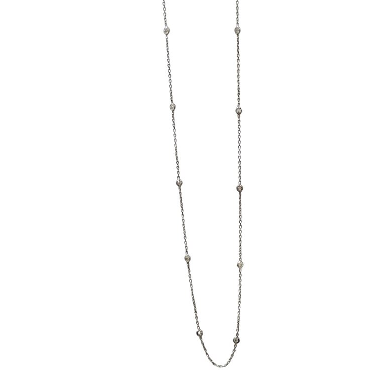 Gemdek M(R) 14K .50CT BEZELED 10 DIAMONDS BY THE YARD NECKLACE