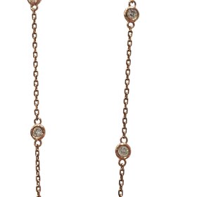 Gemdek M(R) 14KR .86CT BEZELED 12 DIAMONDS BY THE YARD NECKLACE