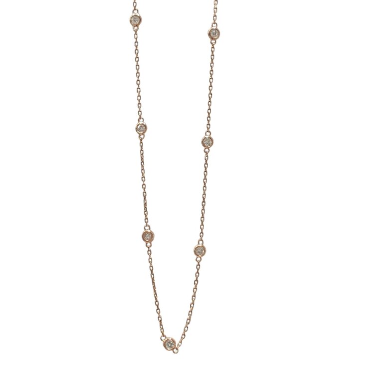 Gemdek M(R) 14KR .86CT BEZELED 12 DIAMONDS BY THE YARD NECKLACE