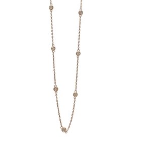 Gemdek M(R) 14KR .21CT BEZELED 8 DIAMONDS BY THE YARD NECKLACE