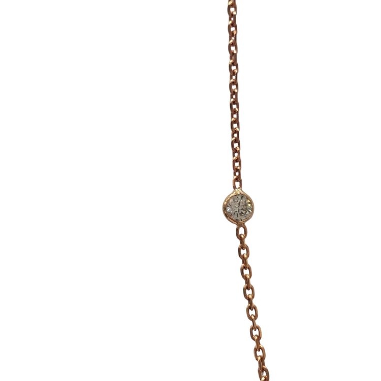 Gemdek M(R) 14KR .62CT BEZELED 10 DIAMONDS BY THE YARD NECKLACE