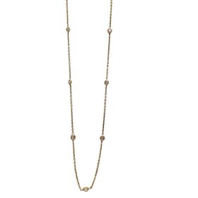 Gemdek M(R) 14KY .81CT BEZELED 10 DIAMONDS BY THE YARD NECKLACE
