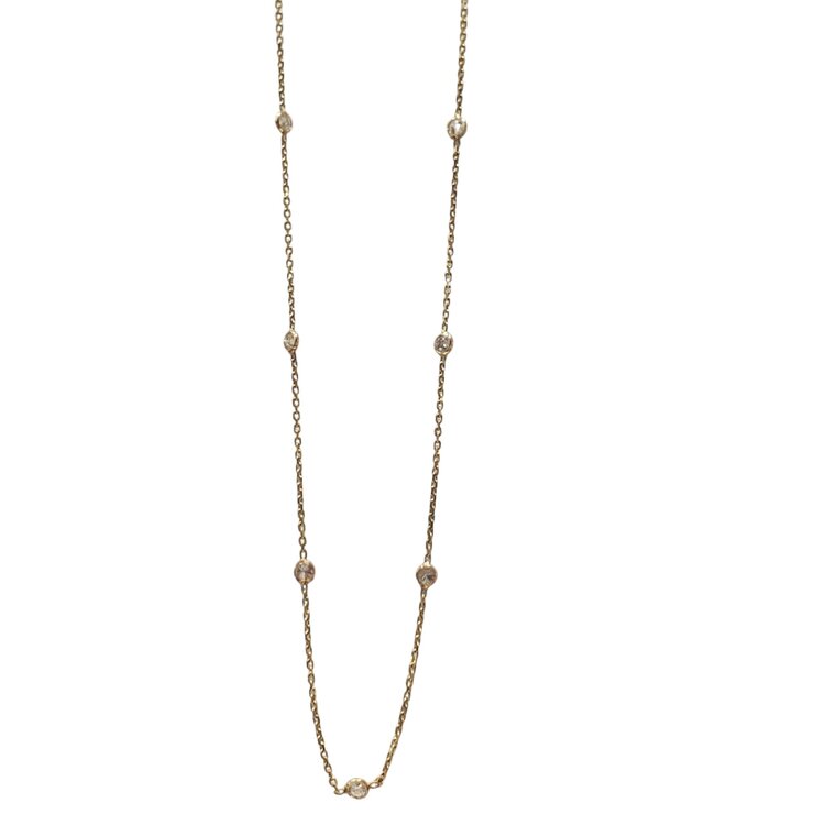 Gemdek M(R) 14KY .81CT BEZELED 10 DIAMONDS BY THE YARD NECKLACE