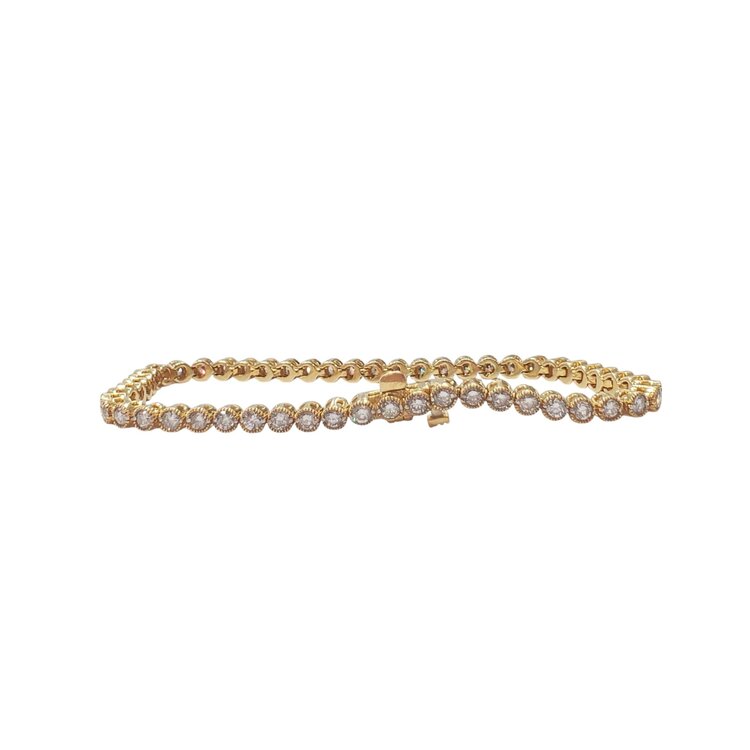 Gemdek M(R) 14K 3.00TDW BEZELED DIAMOND TENNIS BRACELET