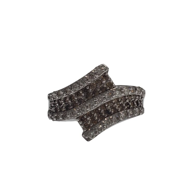 Gemdek M(R) 14KW .88TDW CHOC/WHT DIAMOND FASHION RING