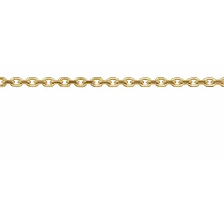 (R)14K YG CABLE 1.4MM CHAIN DIAMOND CUT PRICE PER INCH WITH NO CLASP