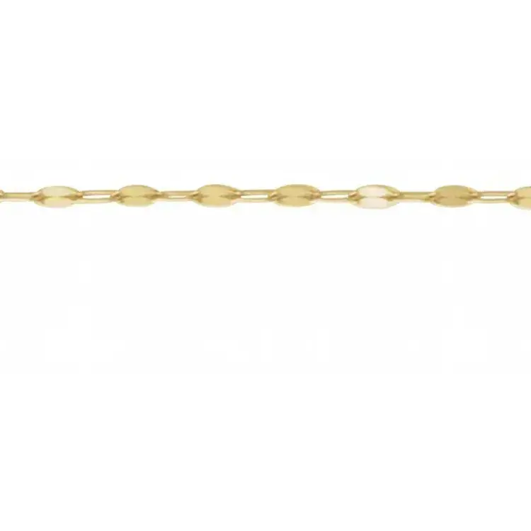 (R)14K YG KEYHOLE 1.5MM YELLOW GOLD CHAIN PRICE PER INCH