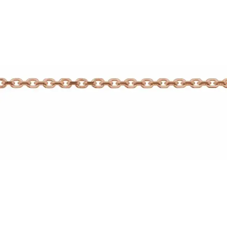 (R)14K RG CABLE 1.4MM CHAIN ROSE GOLD DIAMOND CUT PRICE PER INCH WITH NO CLASP