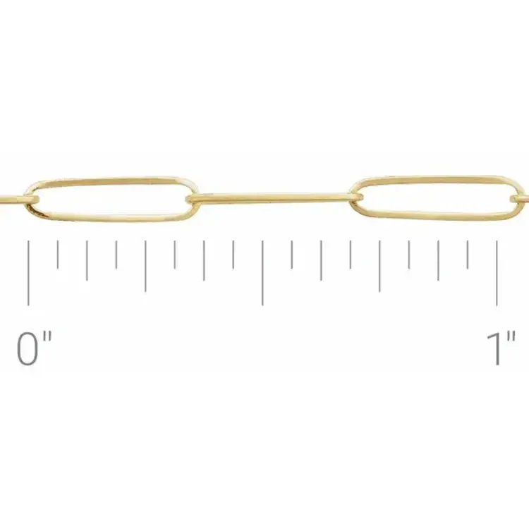 (R)14K YG PAPERCLIP 2.6MM YELLOW GOLD CHAIN PRICE PER INCH