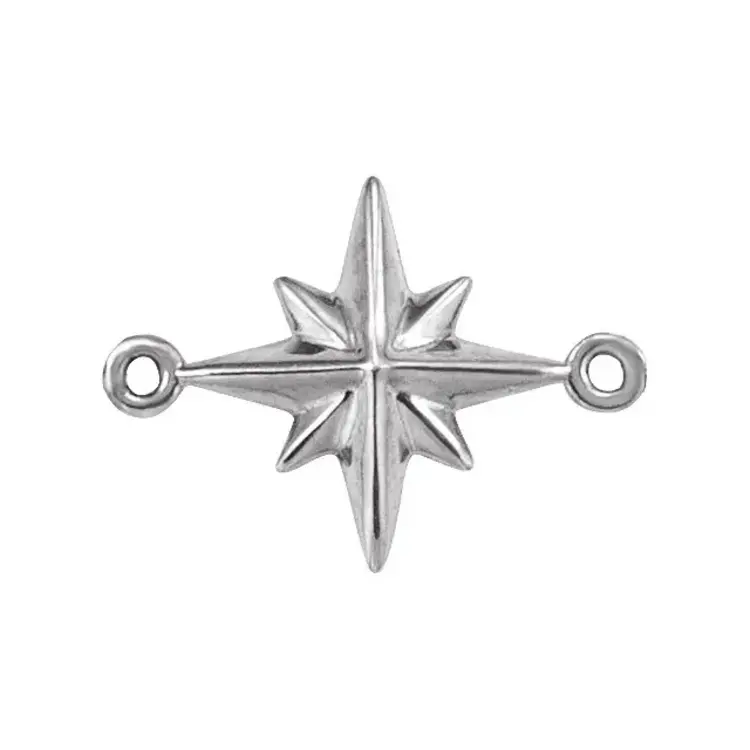 (R)14K WG STAR CHARM WHITE GOLD