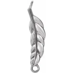 (R) 14K WG LEAF CHARM WHITE GOLD
