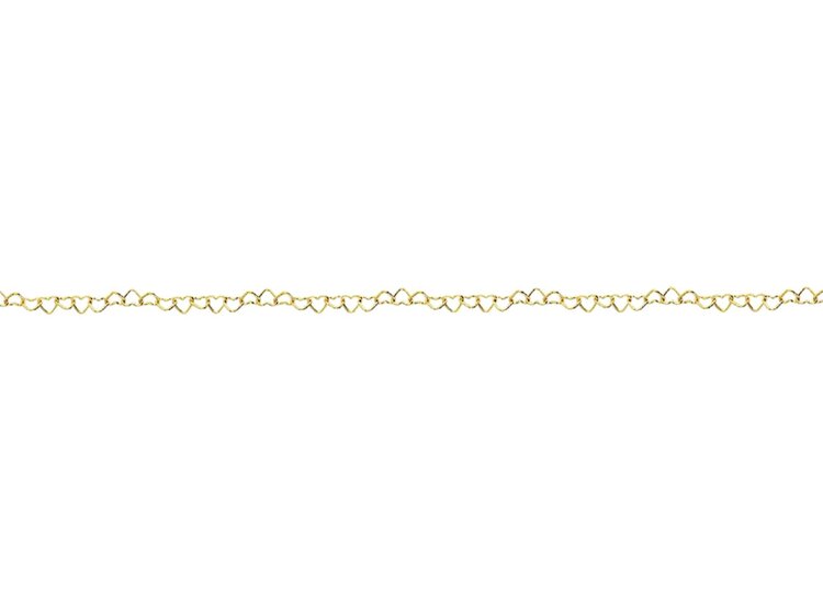 MIDAS (R) 14KY HEART CHAIN 3.50MM WIDE PRICE BY INCH WITH NO CLASP