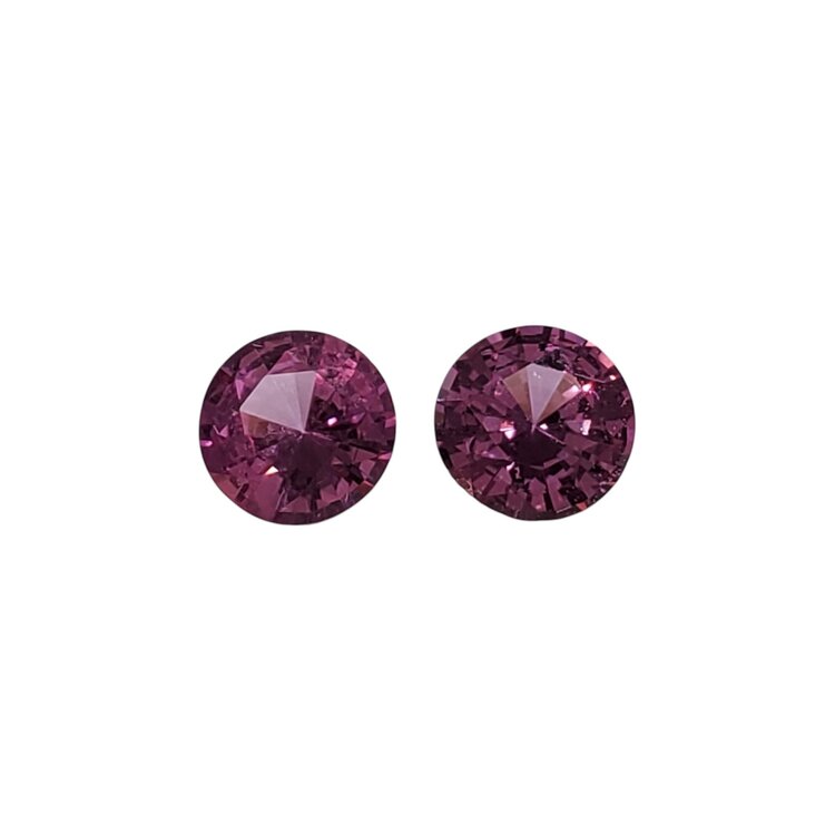 Gemdek M(R) 1.64CTW CEYLON PINK SAPPHIRE ROUND CUT PAIR
