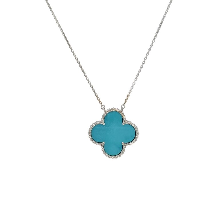 PRIMA NEW YORK M(R) 14K 1.73CT TURQUOISE CLOVER NECKLACE