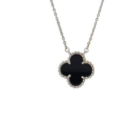 PRIMA NEW YORK M(R) 14K 1.68CT BLACK ONYX CLOVER NECKLACE
