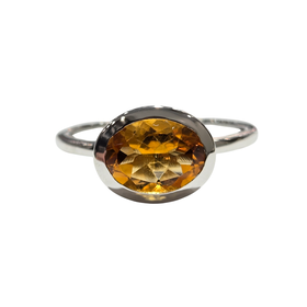 PARAGON COUTURE (R) 14K 1.30CT CITRINE WHITE GOLD RING
