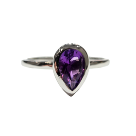 PARAGON COUTURE (R) 14K .85CT AMETHYST WHITE GOLD RING