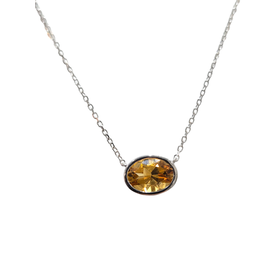 PARAGON COUTURE (R) 14K .90CT CITRINE WHITE GOLD PENDANT