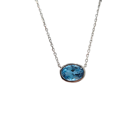 PARAGON COUTURE (R) 14K 1.15CT BLUE/TOPAZ WHITE GOLD PENDANT